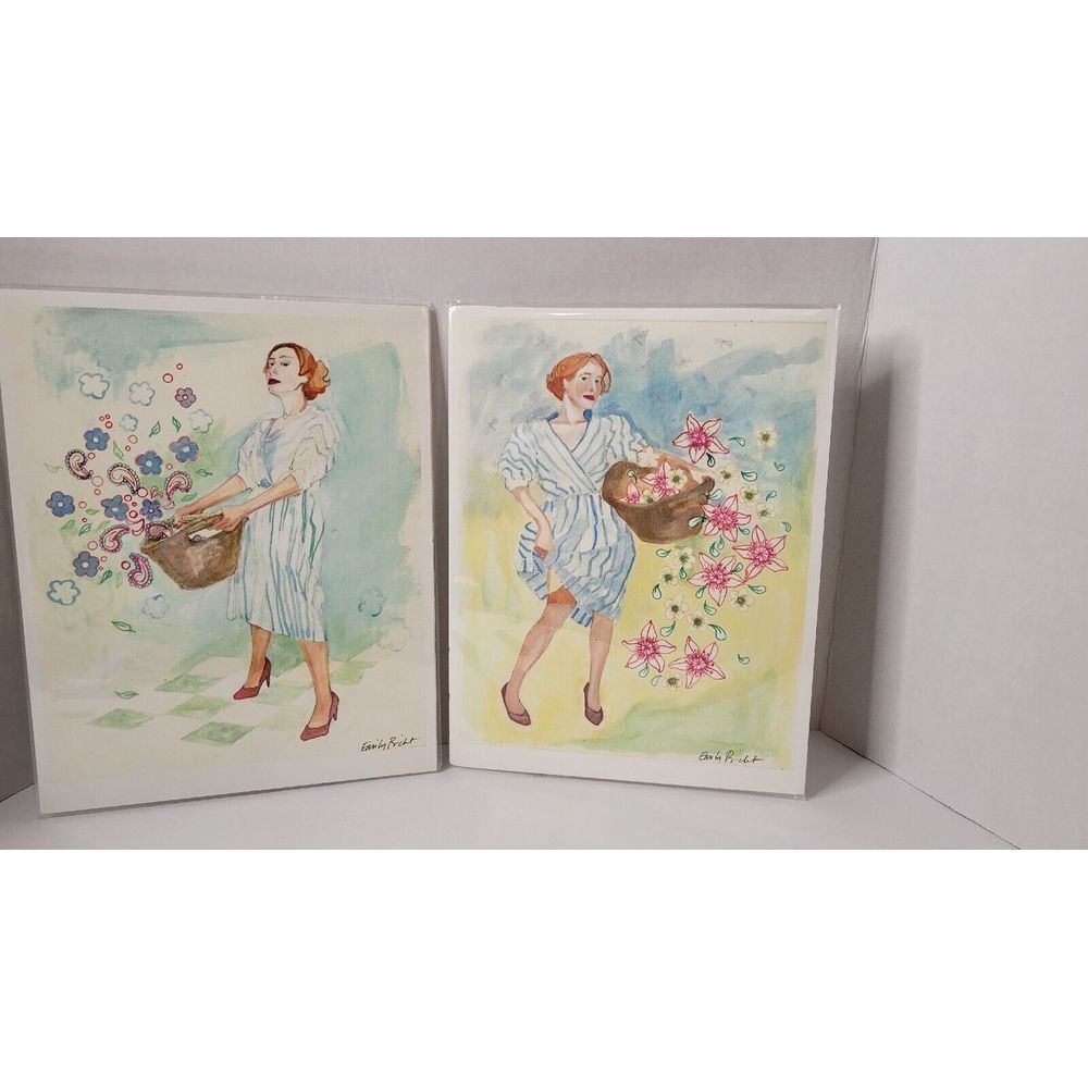 Pair of Fine Art Giclee By Emily Bicht Laundry Day 1‎ & Laundry Day 2